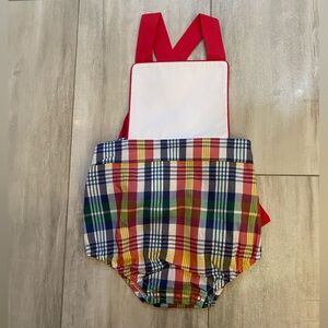 NWT TBBC Montpelier Plaid Sayre Sleeveless Sunsuit Bubble Romper, boys 18-24M